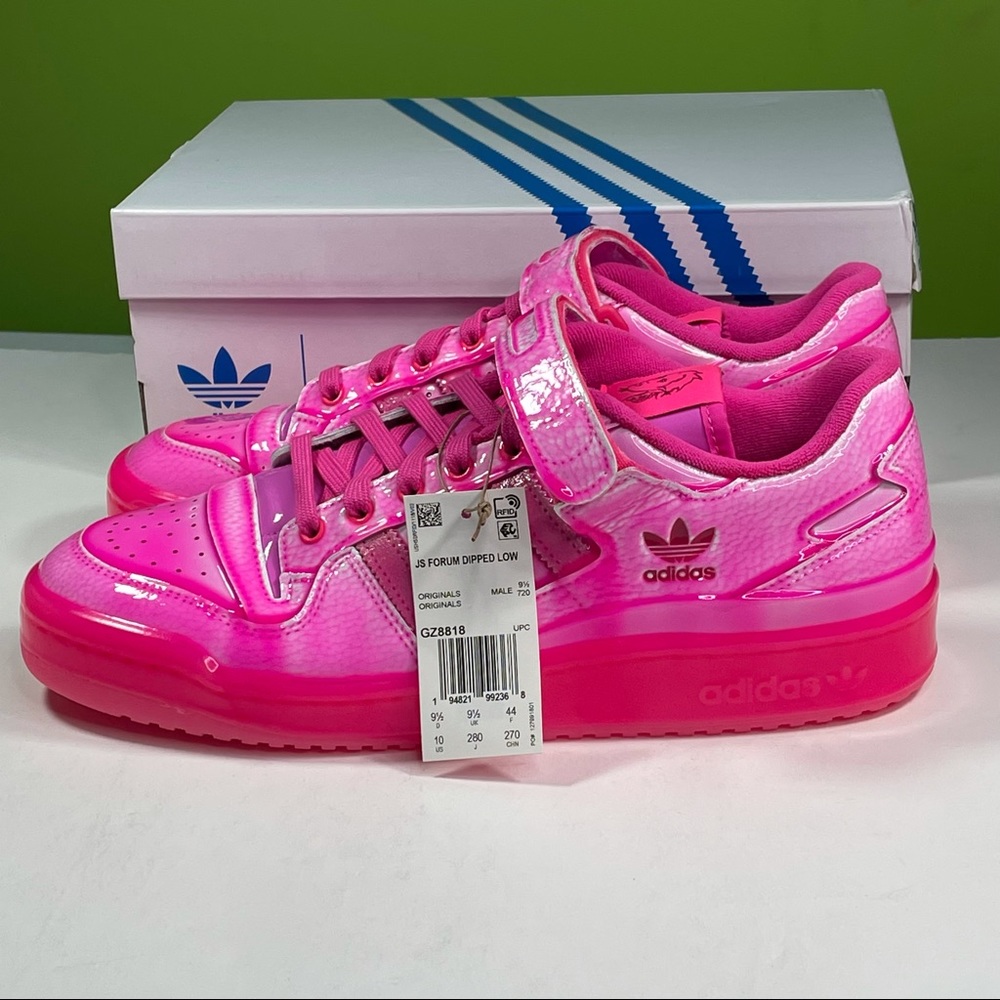Adidas Jeremy Scott Forum Pink Dipped Low Mens Size 10 Sneakers Shoes - Picture 10 of 13